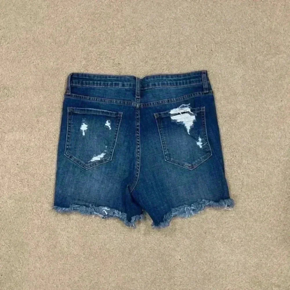 Jelly jeans High rise dark wash distressed denim shorts in size large - Picture 2 of 4
